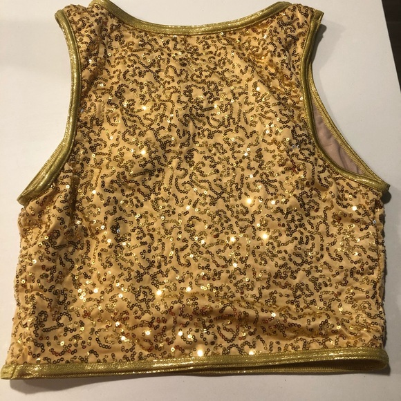Balera Gold Sequin Crop Top - Dance Costume - MA